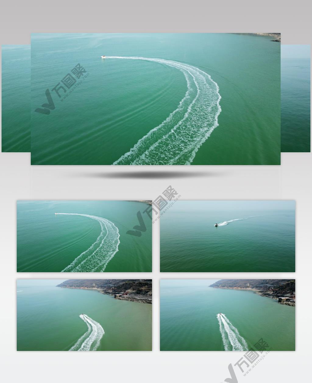 海上摩托艇飞驰溅起浪花【4K60】