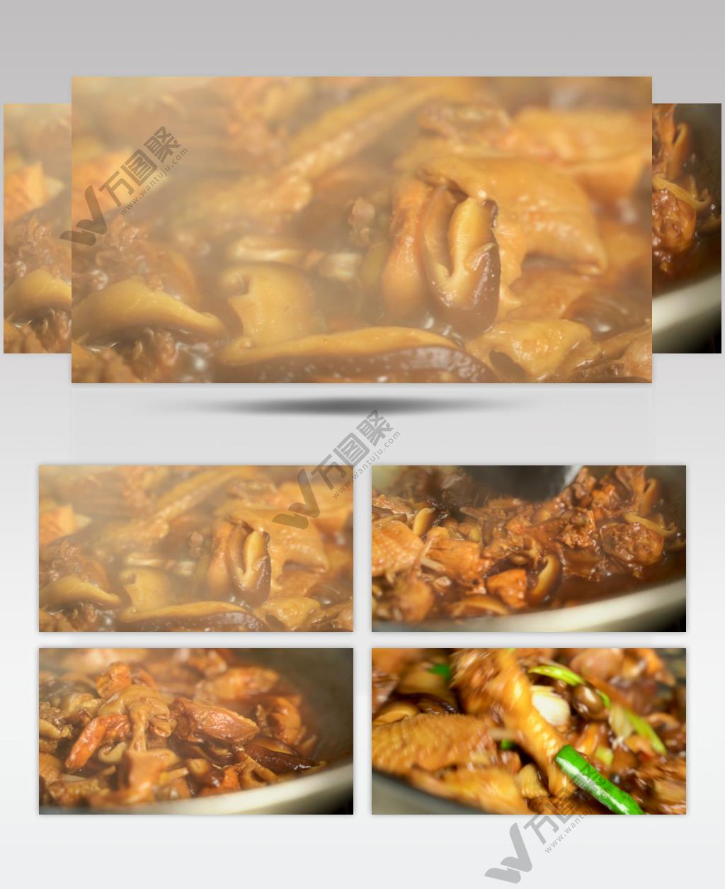 中餐香菇滑鸡家常菜美食4K