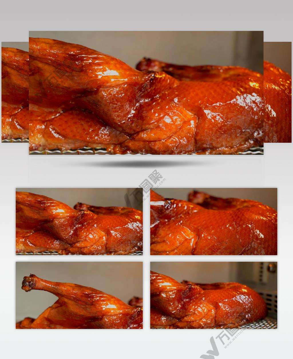 烤箱烘烤烤鸭美食4K