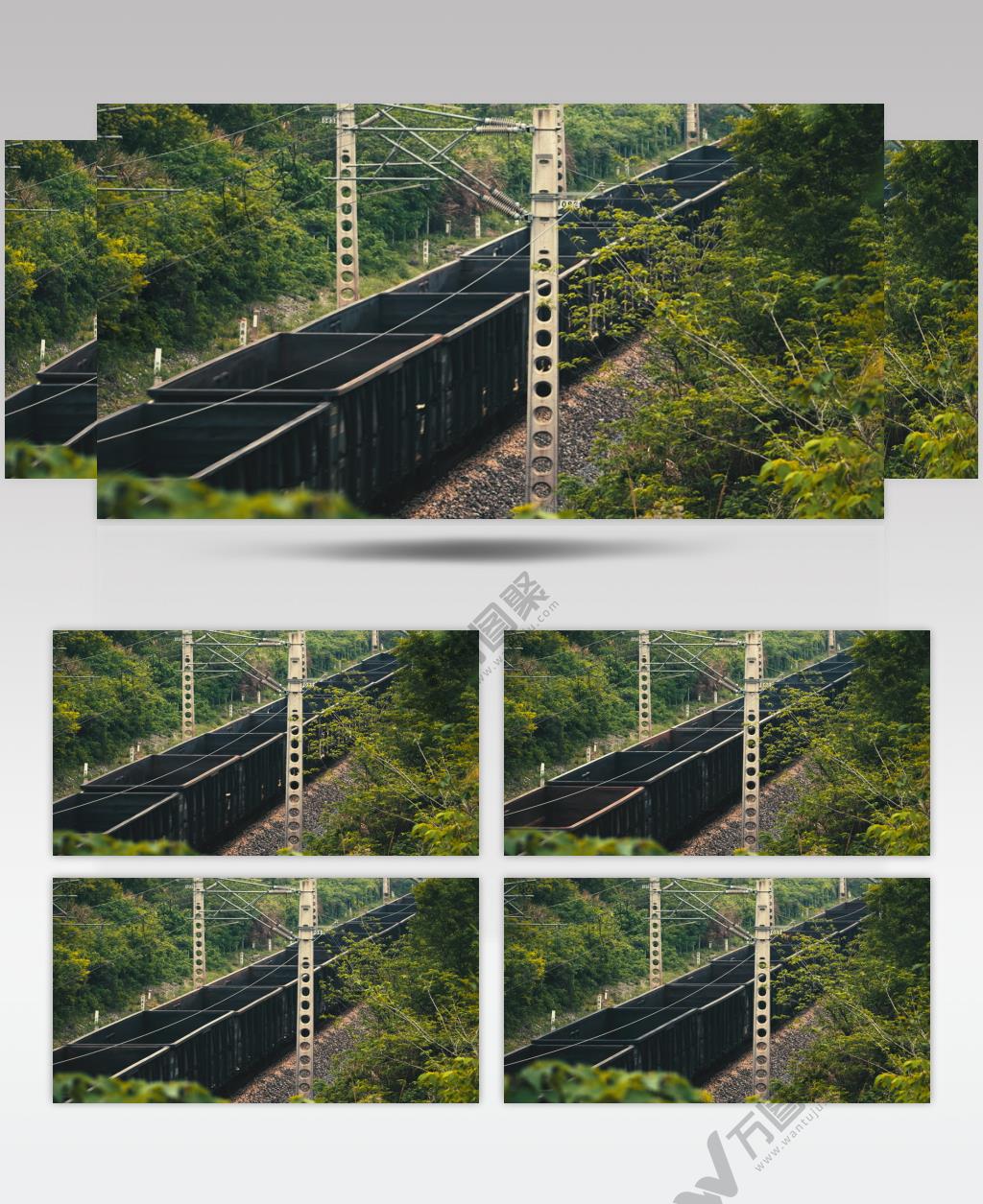 火车运输煤矿集装箱铁道口50帧FPS