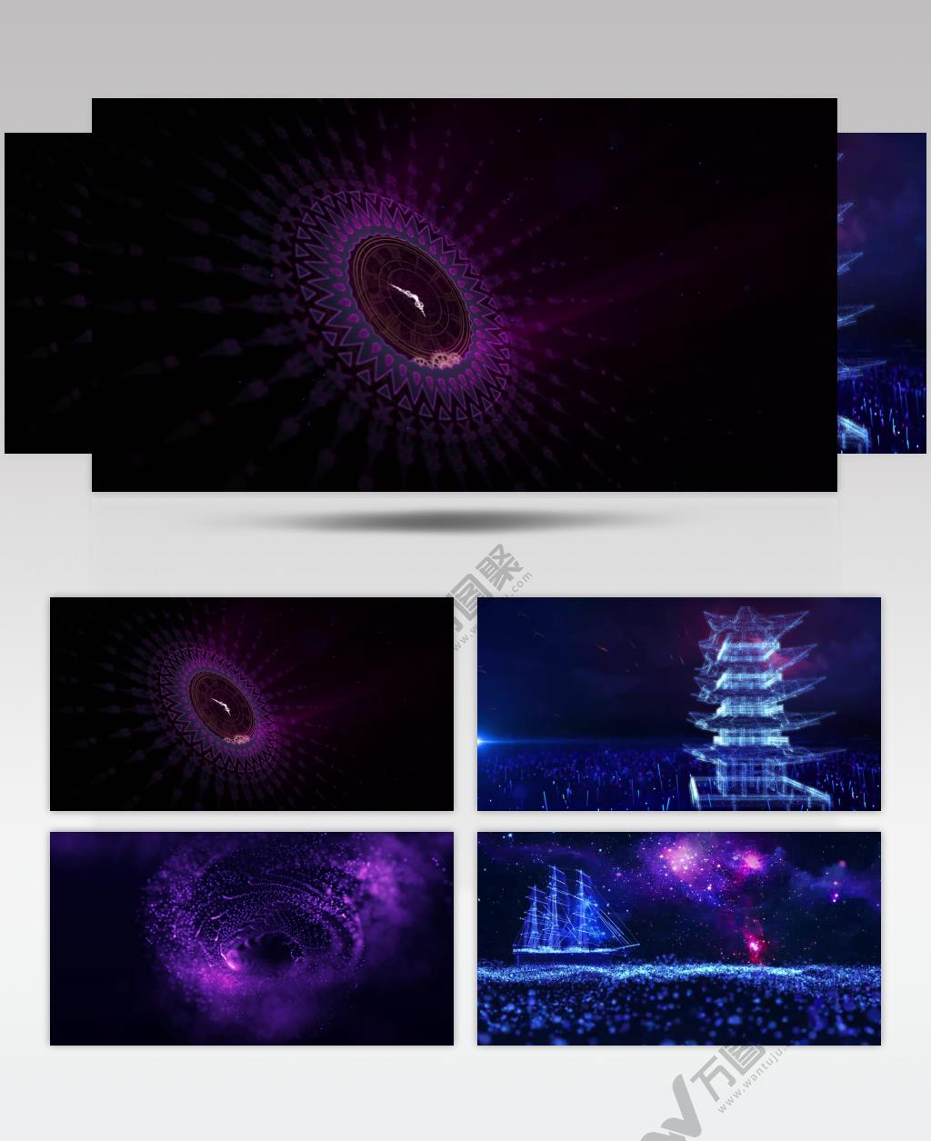大气唯美粒子年会背景视频