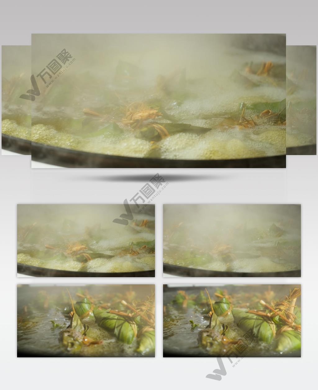 端午节农村大灶台煮粽子