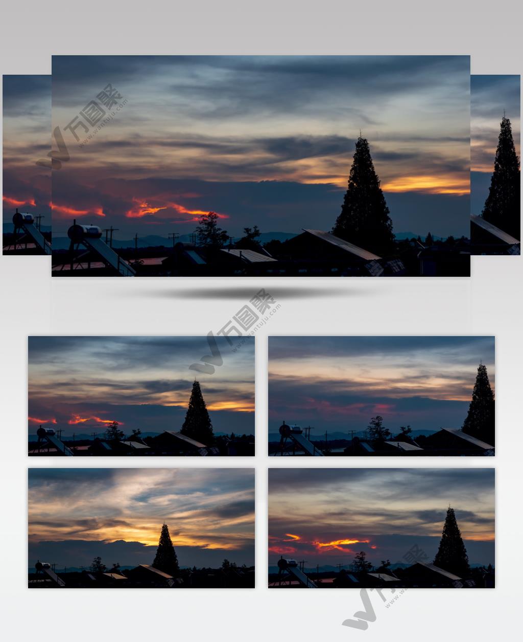 柔美晚霞延时实拍镜头