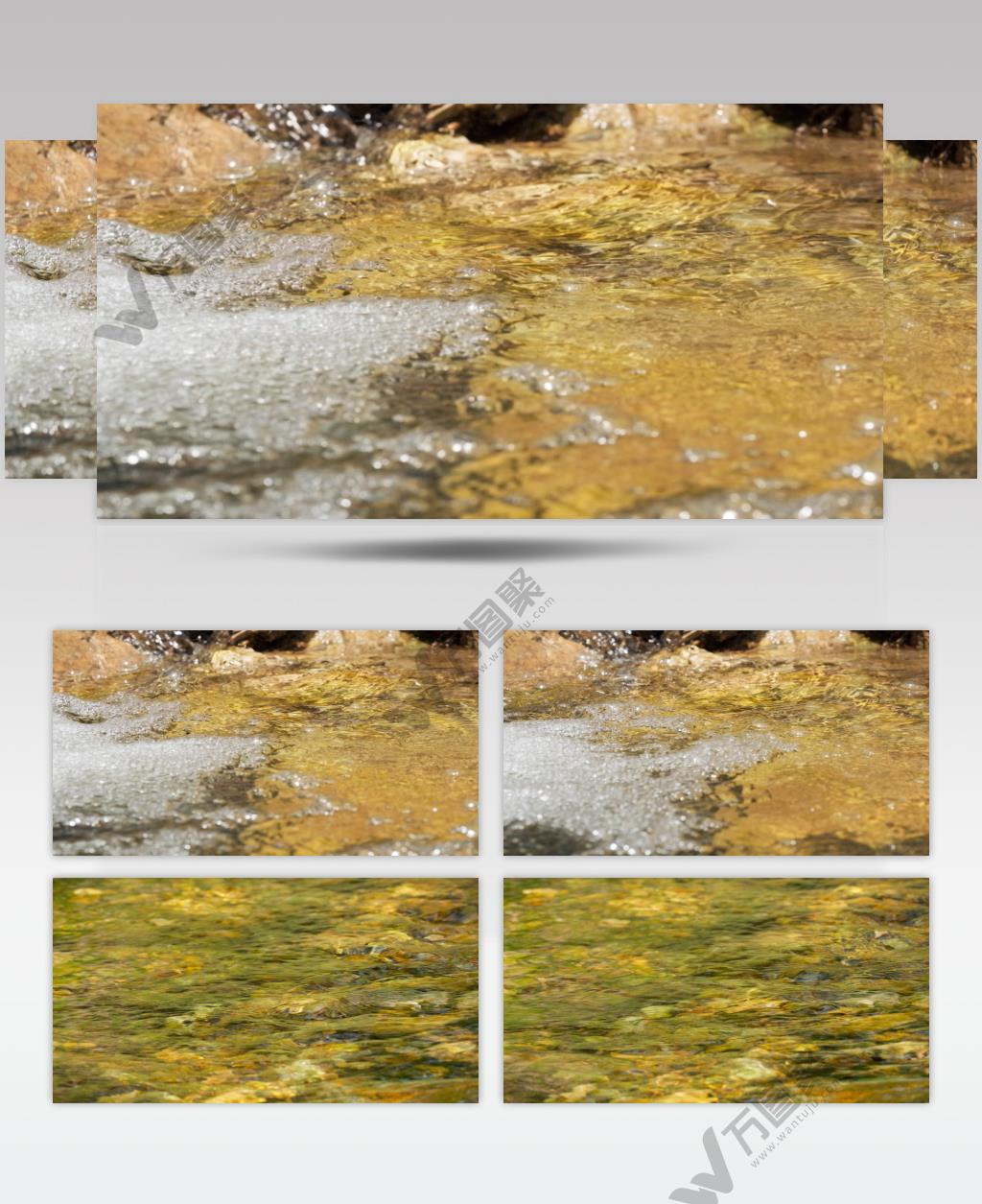 泉水小溪升格实拍镜头