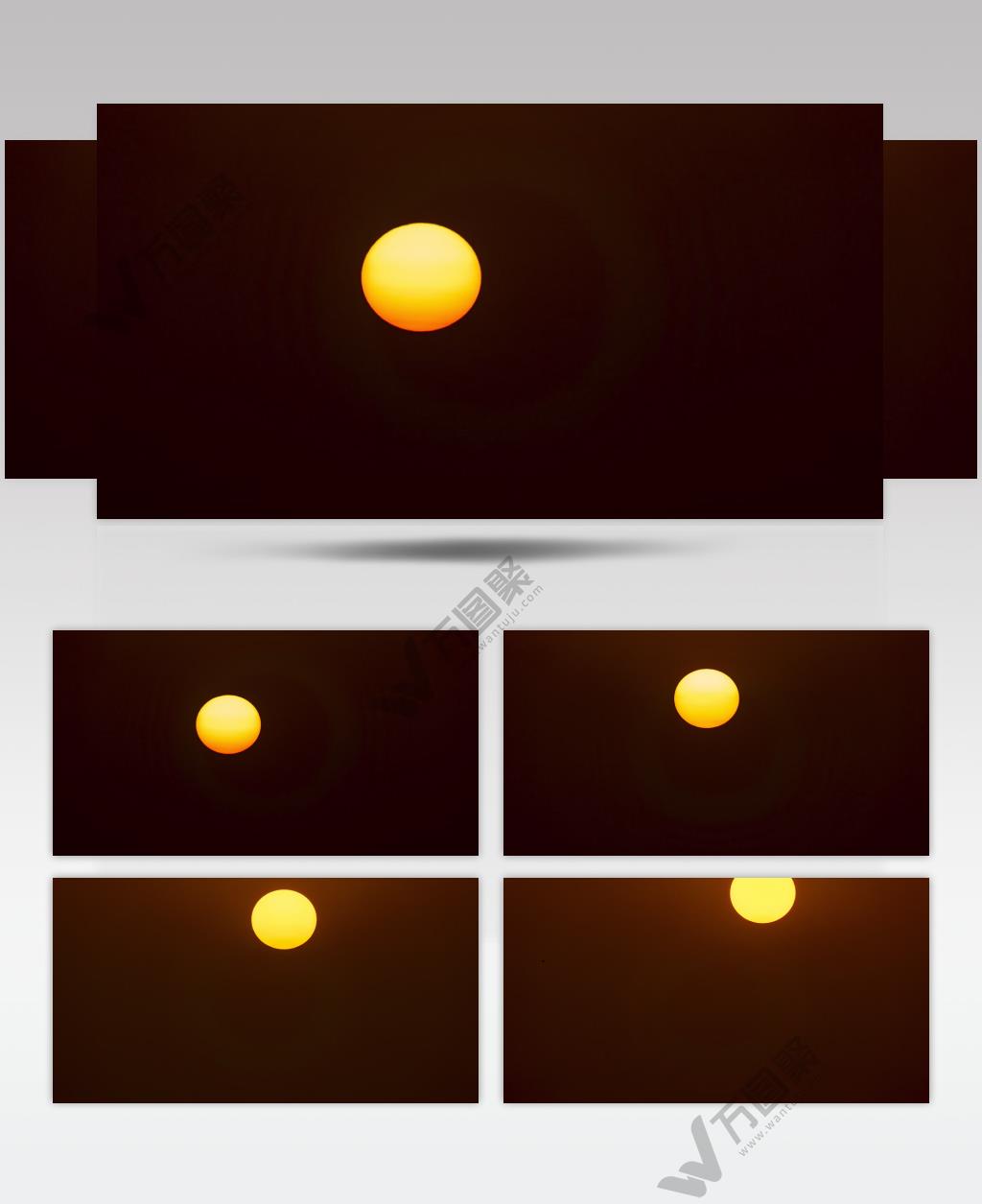 清晨火红太阳日出长焦延时