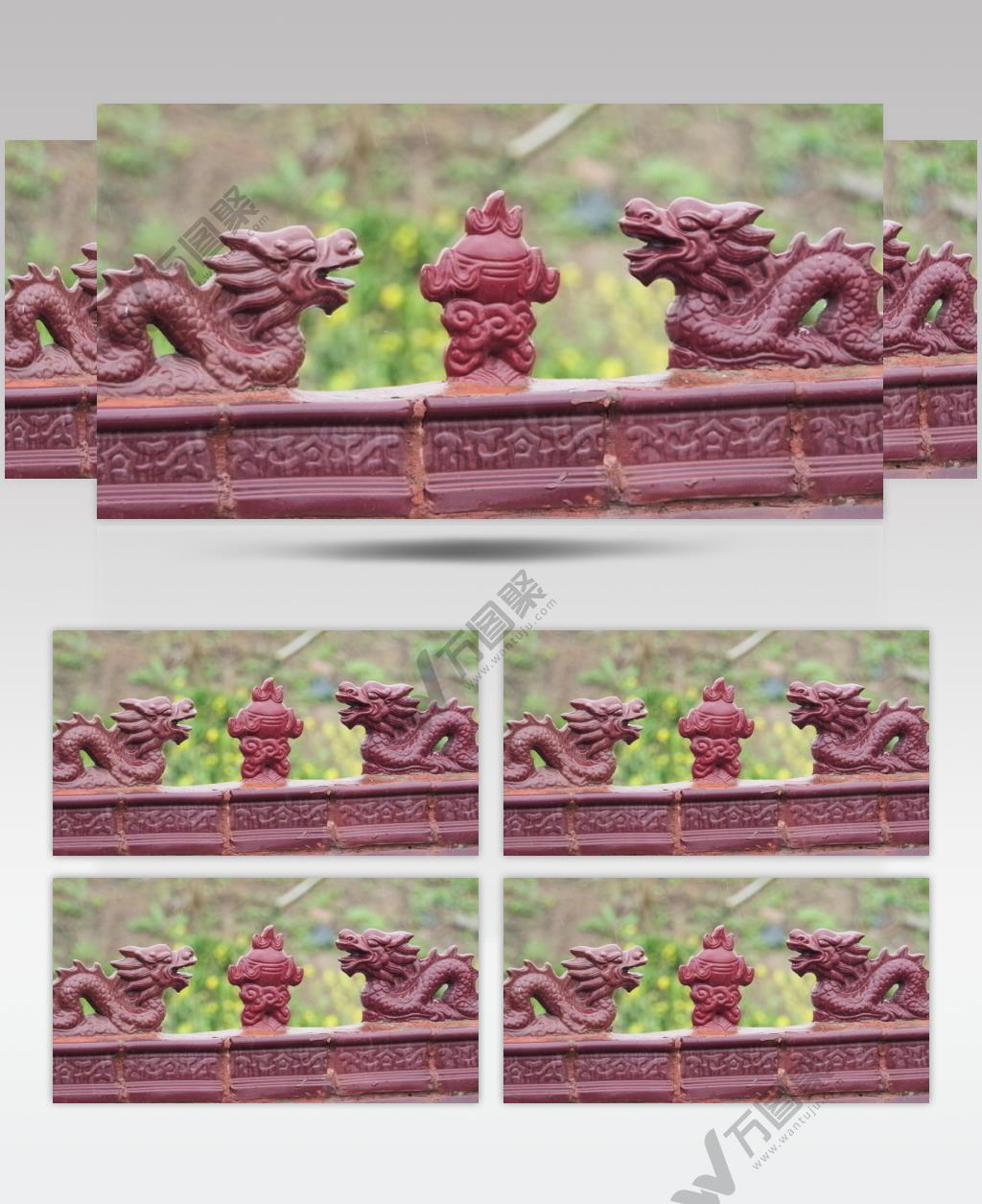 下雨建筑物被打湿4K实拍