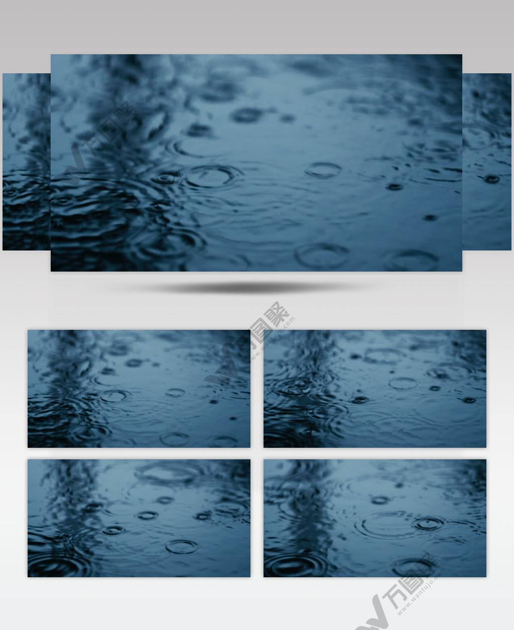 下雨水慢镜头4K实拍