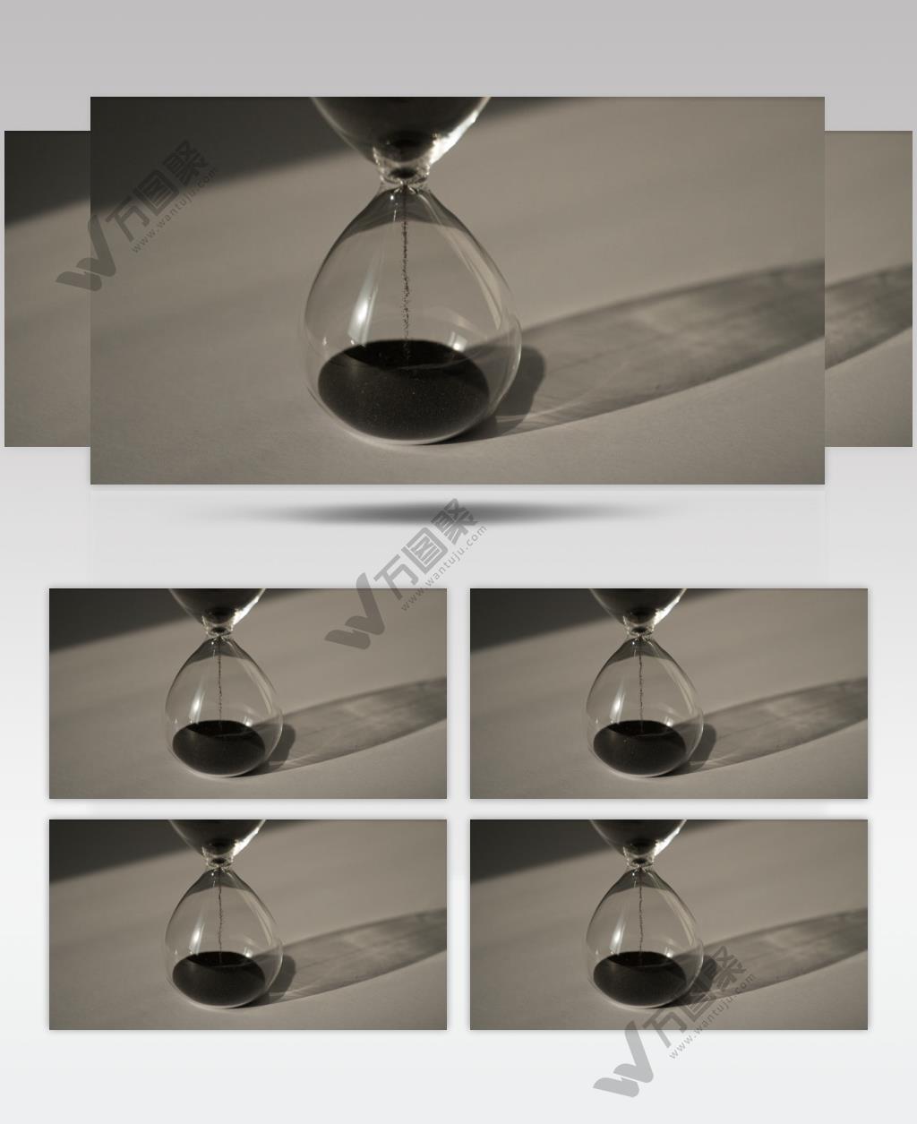 沙漏特写倒影实拍镜头