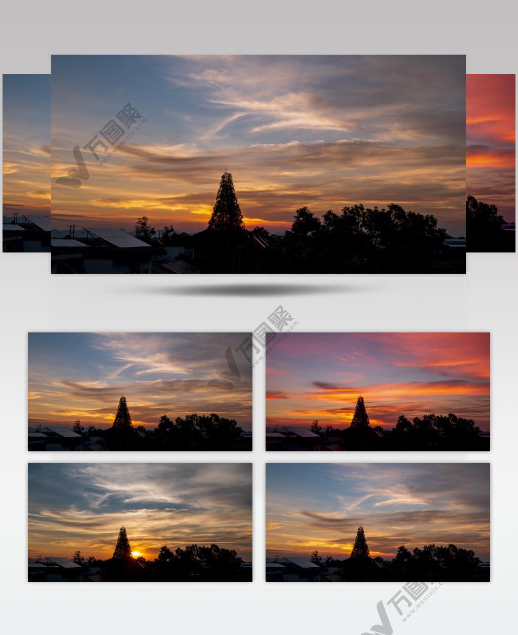 绝美晚霞延时实拍镜头