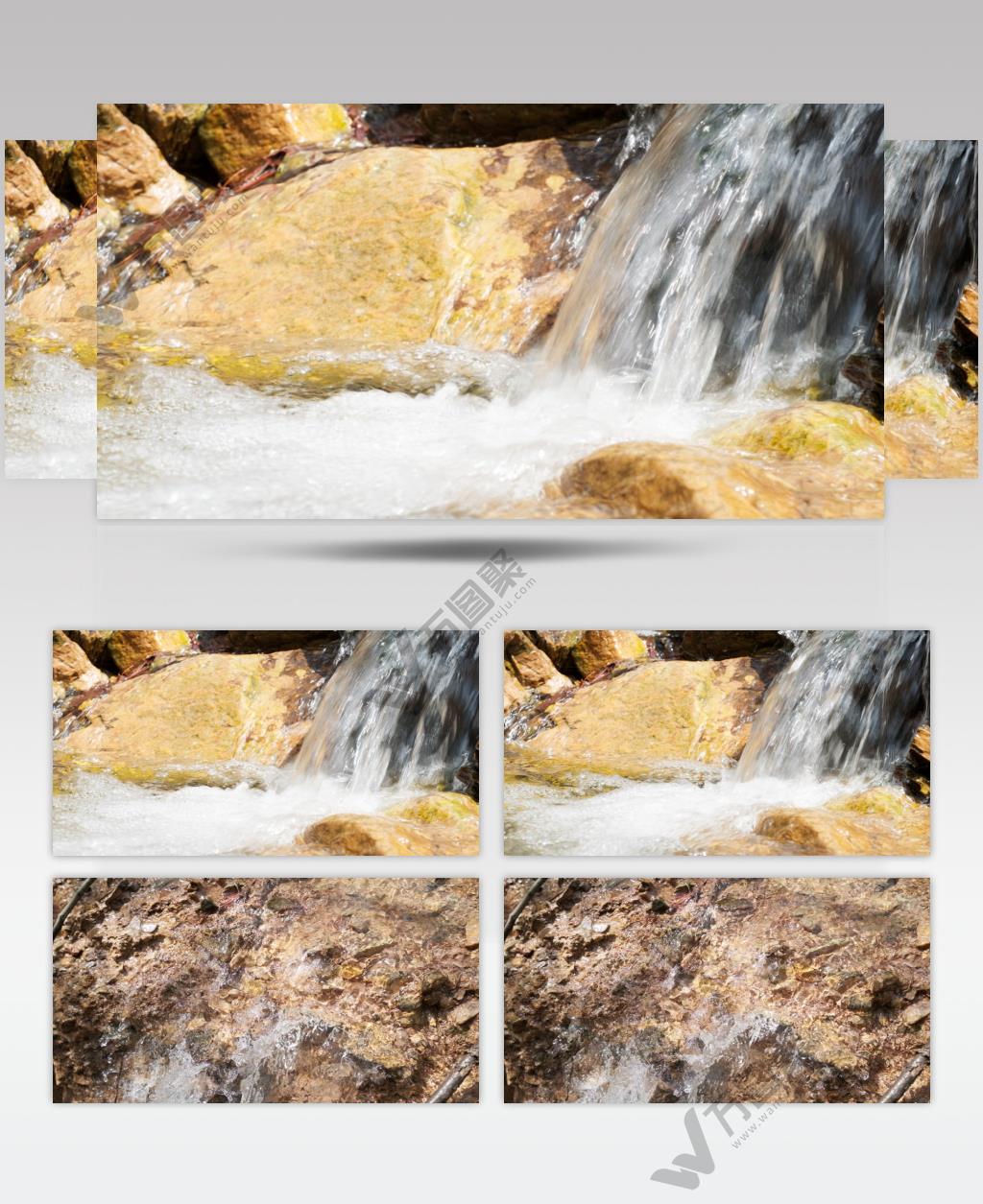 泉水小溪实拍镜头 (2)