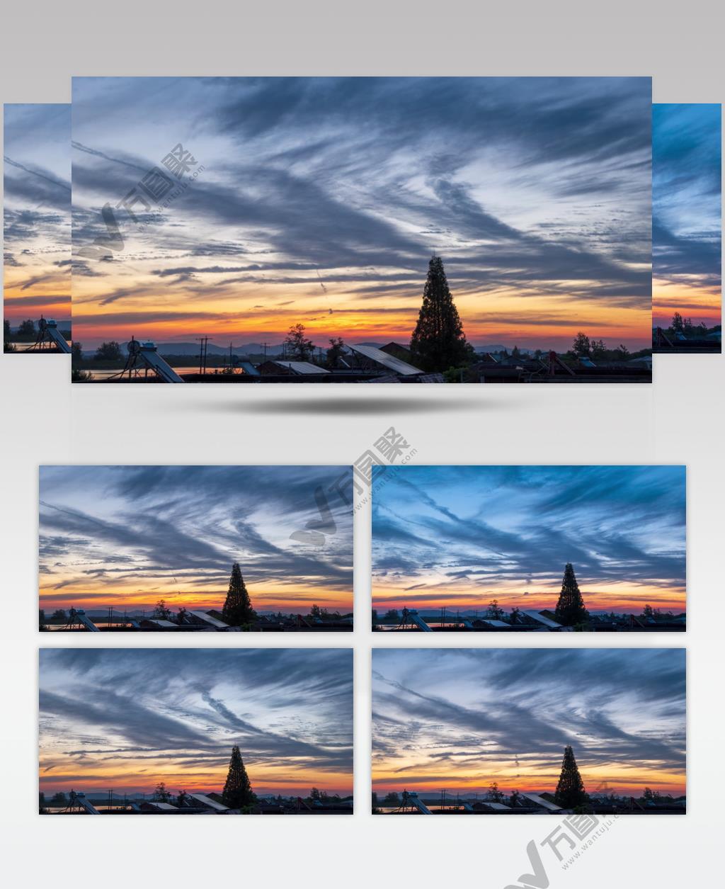 傍晚黄昏延时实拍镜头