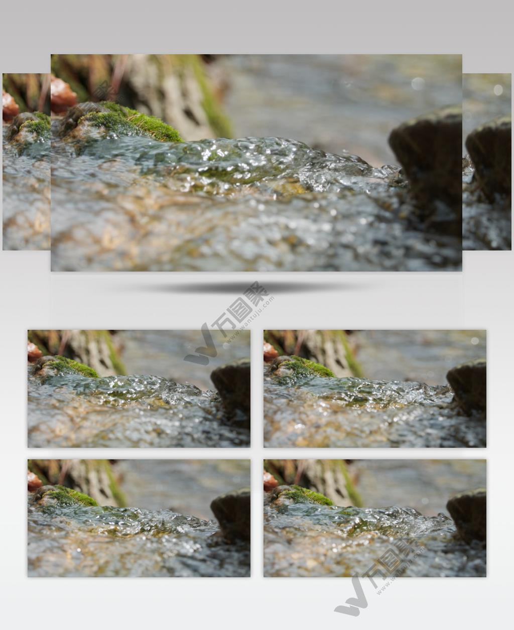 泉水瀑布小溪实拍镜头 (1)