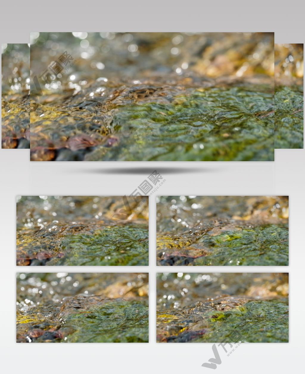 小溪瀑布泉水实拍镜头