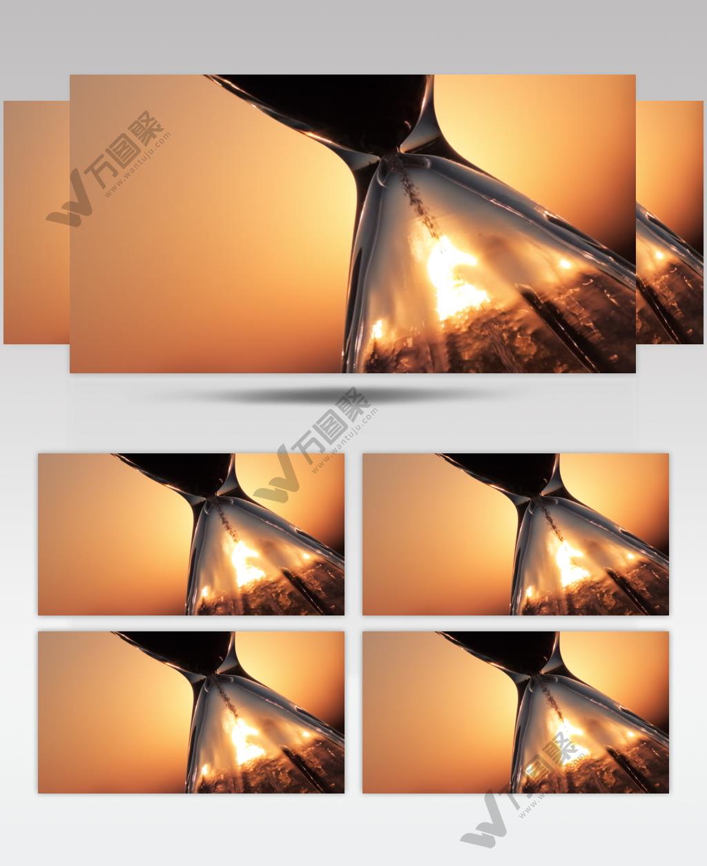 夕阳下的沙漏实拍镜头
