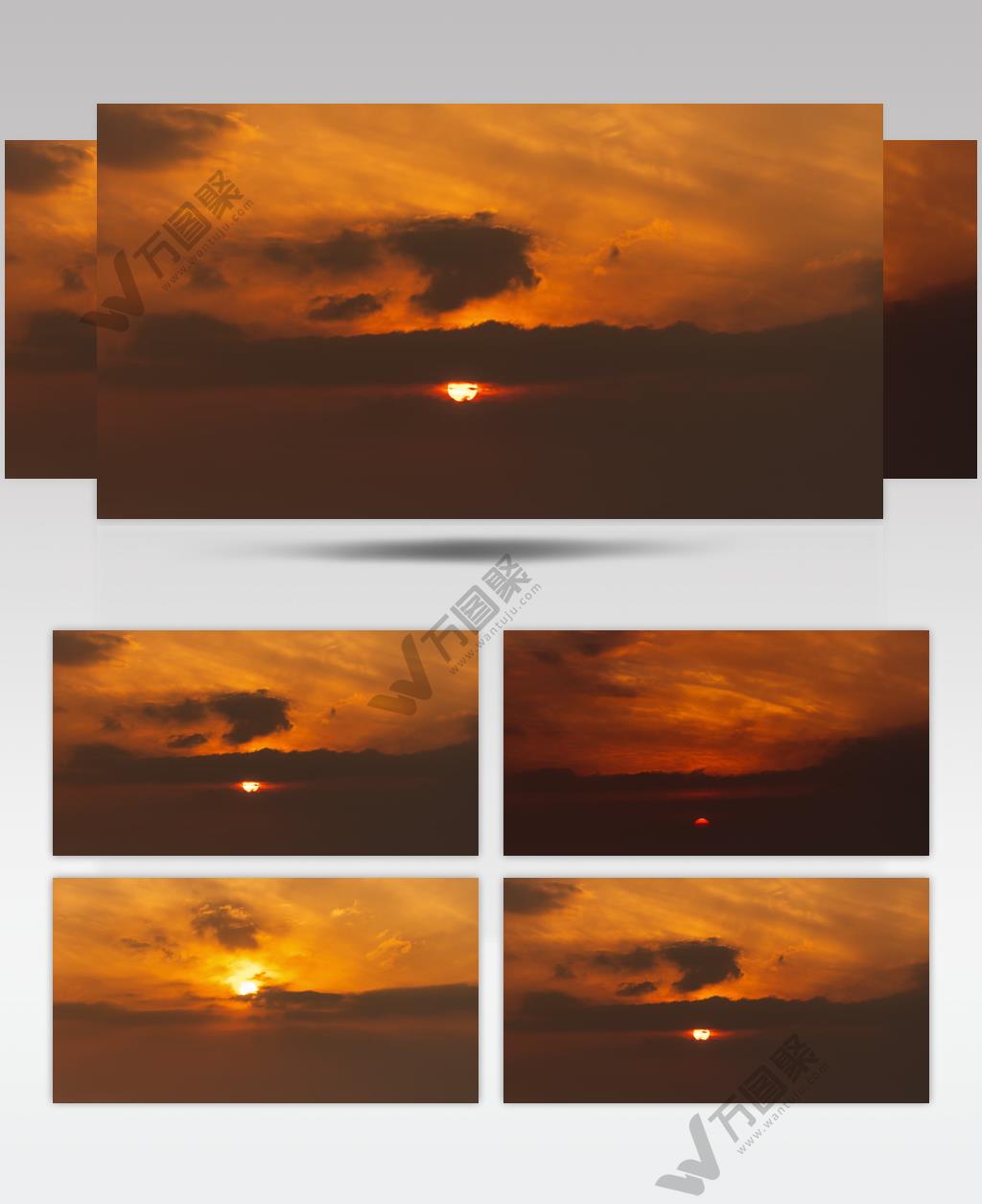 日落夕阳延时实拍镜头 (1)