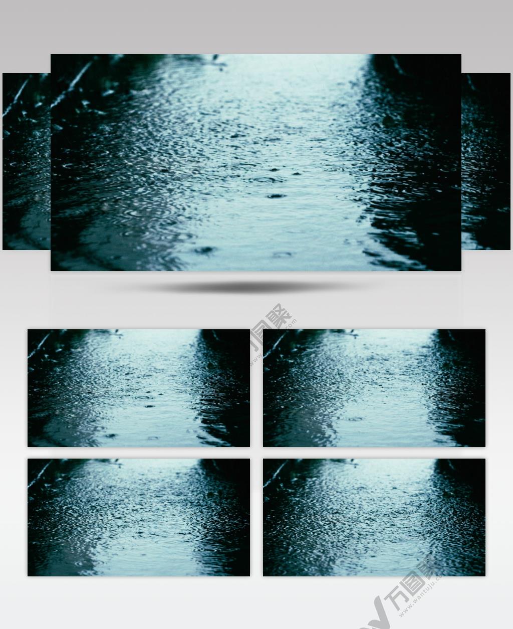 下雨水面慢镜头4K实拍