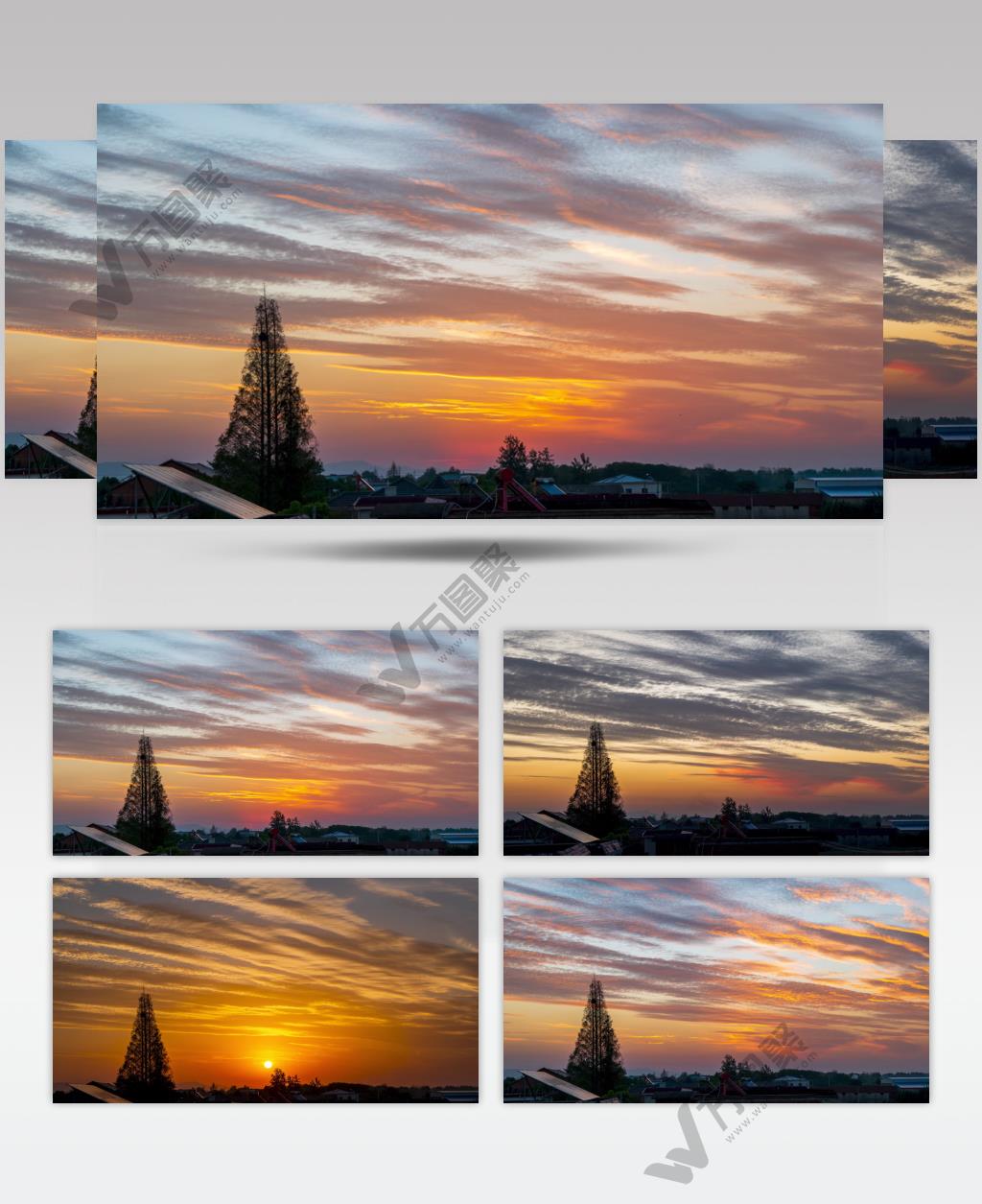 日落晚霞延时实拍镜头