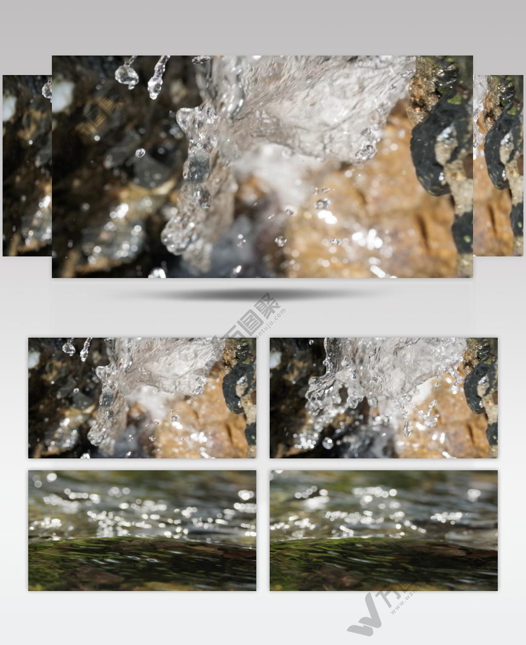 泉水小溪瀑布实拍镜头 (9)