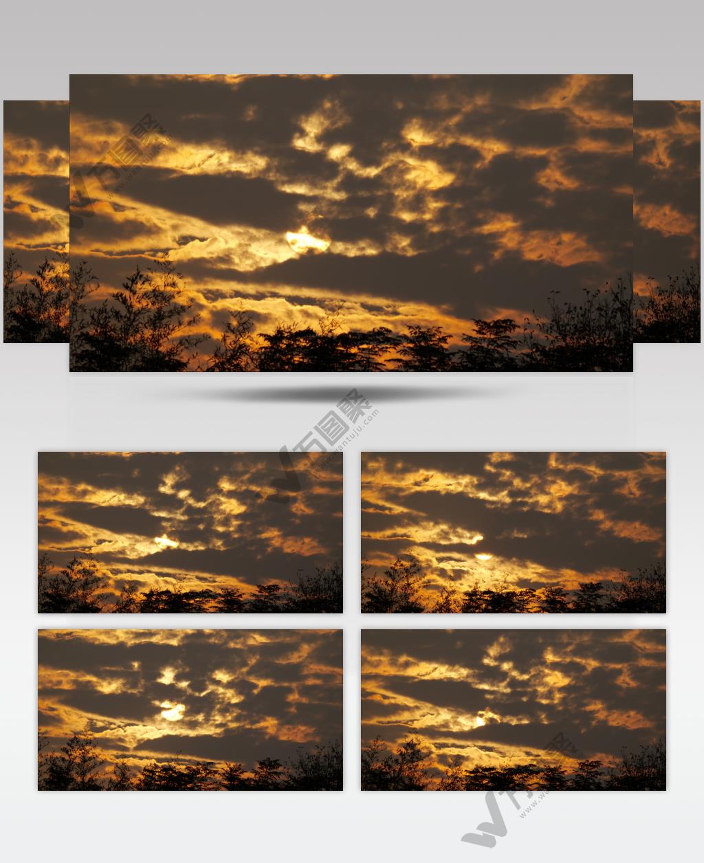 日落黄昏夕阳实拍镜头