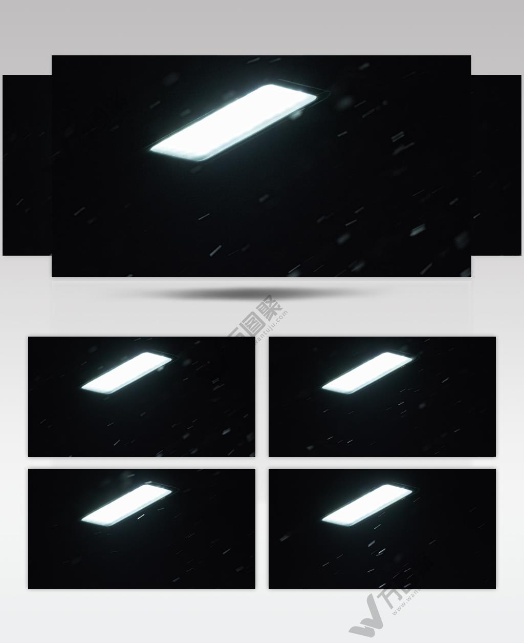 冬天冬季夜晚下雪飘雪花路灯