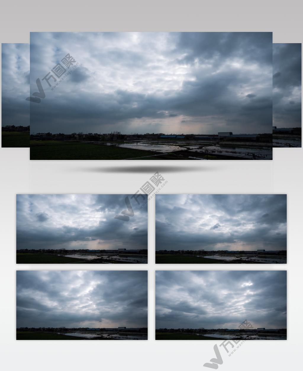 暴风雨乌云台风飓风阴天变天气