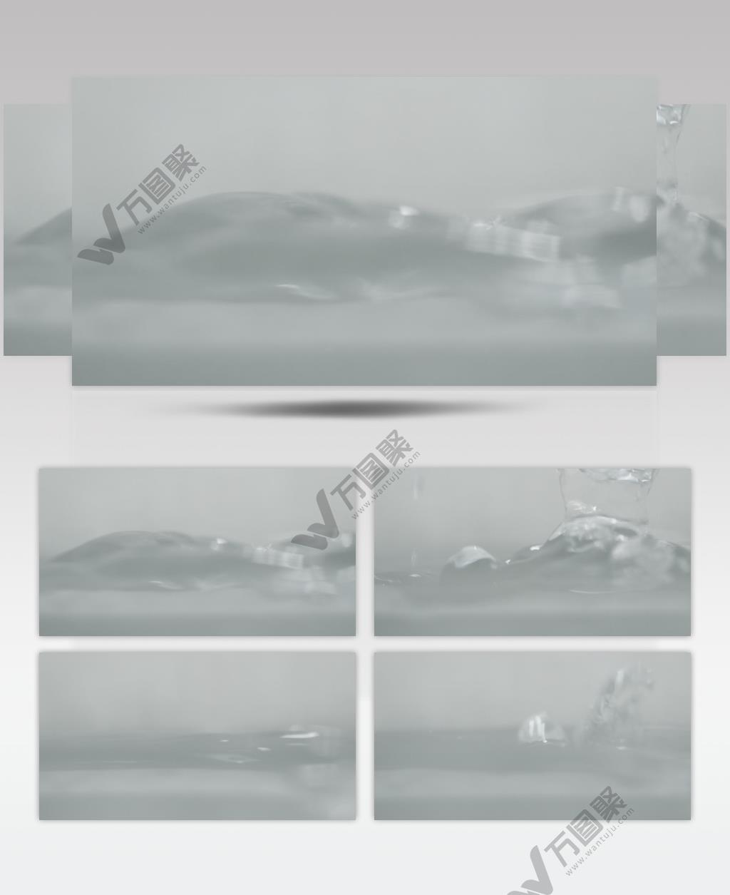 水滴落入水中慢镜升格特写实拍