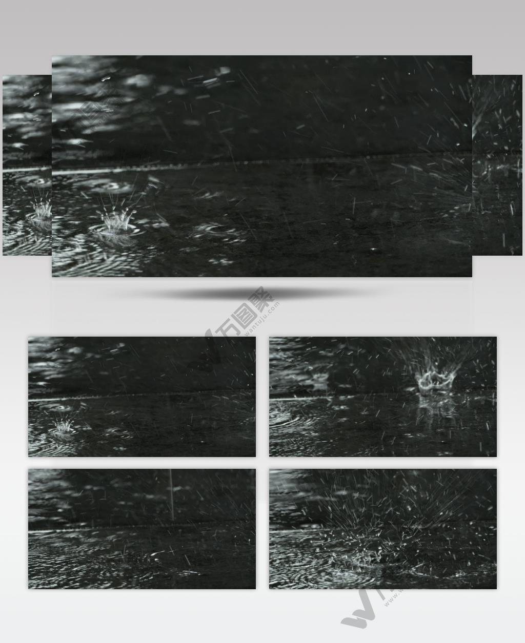 下雨青石板大理石地砖水滴石穿