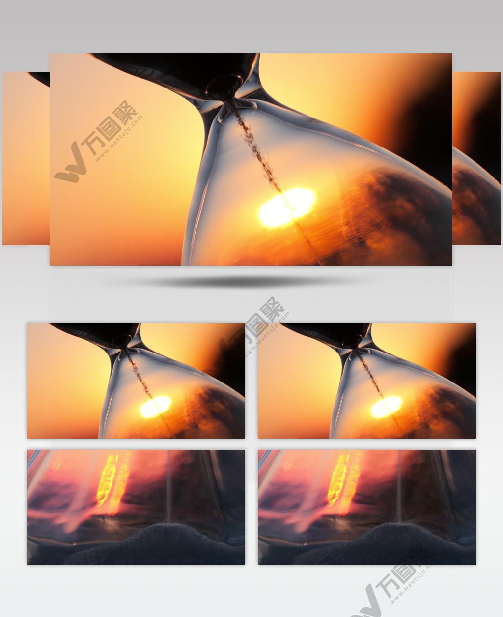 傍晚黄昏夕阳沙漏特写实拍镜头