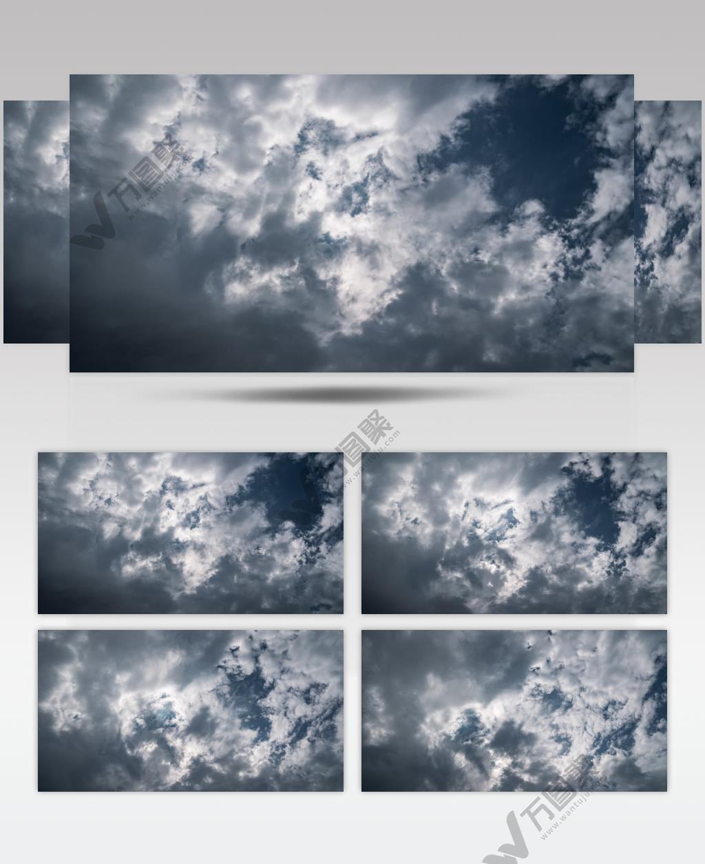 蓝天白云乌云层移动延时天空天气