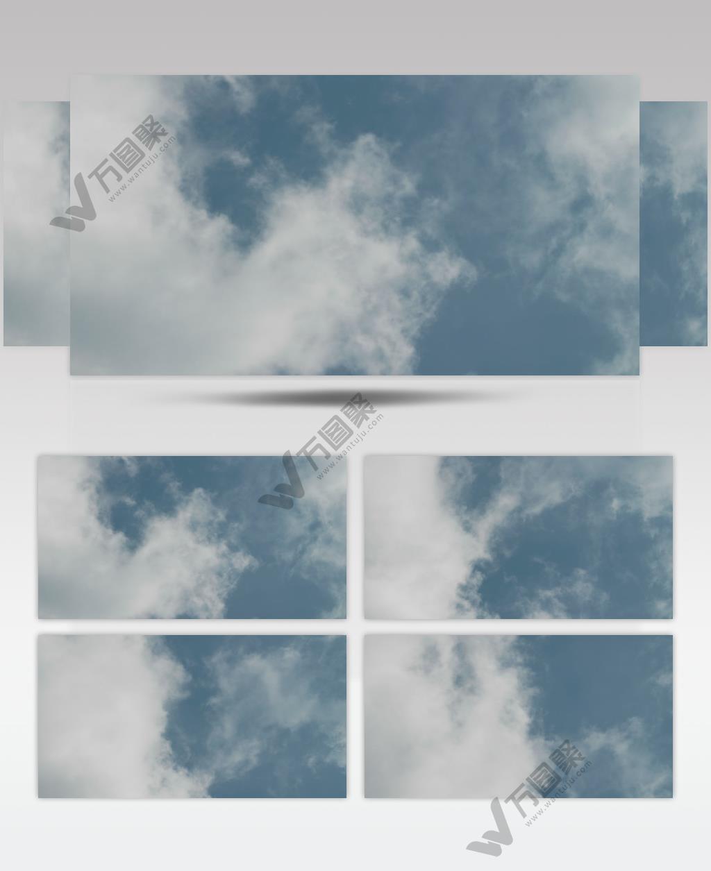 蓝天白云海翻腾雾气缭绕烟雾霾