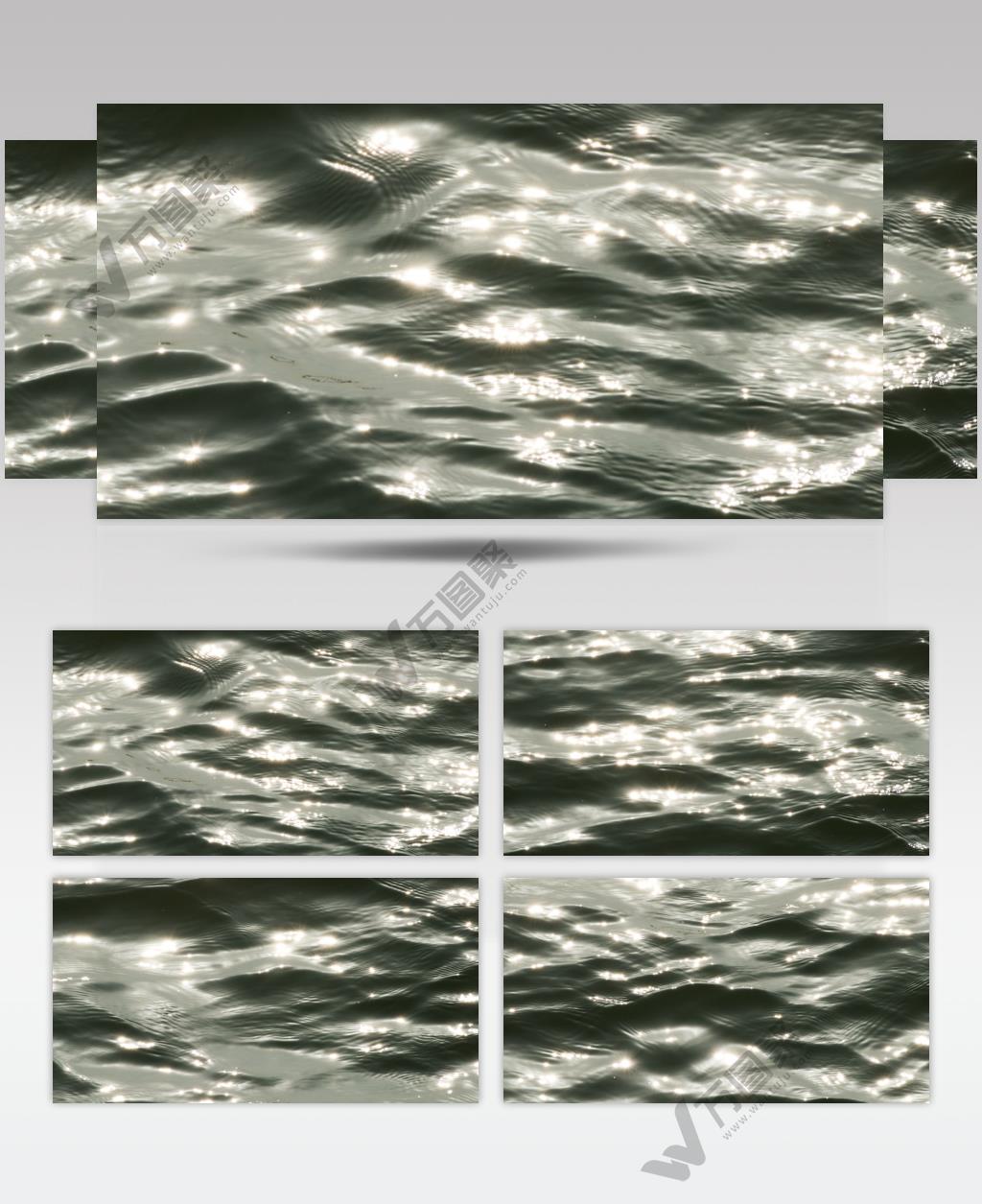 水面波浪金色反光星芒江河湖海