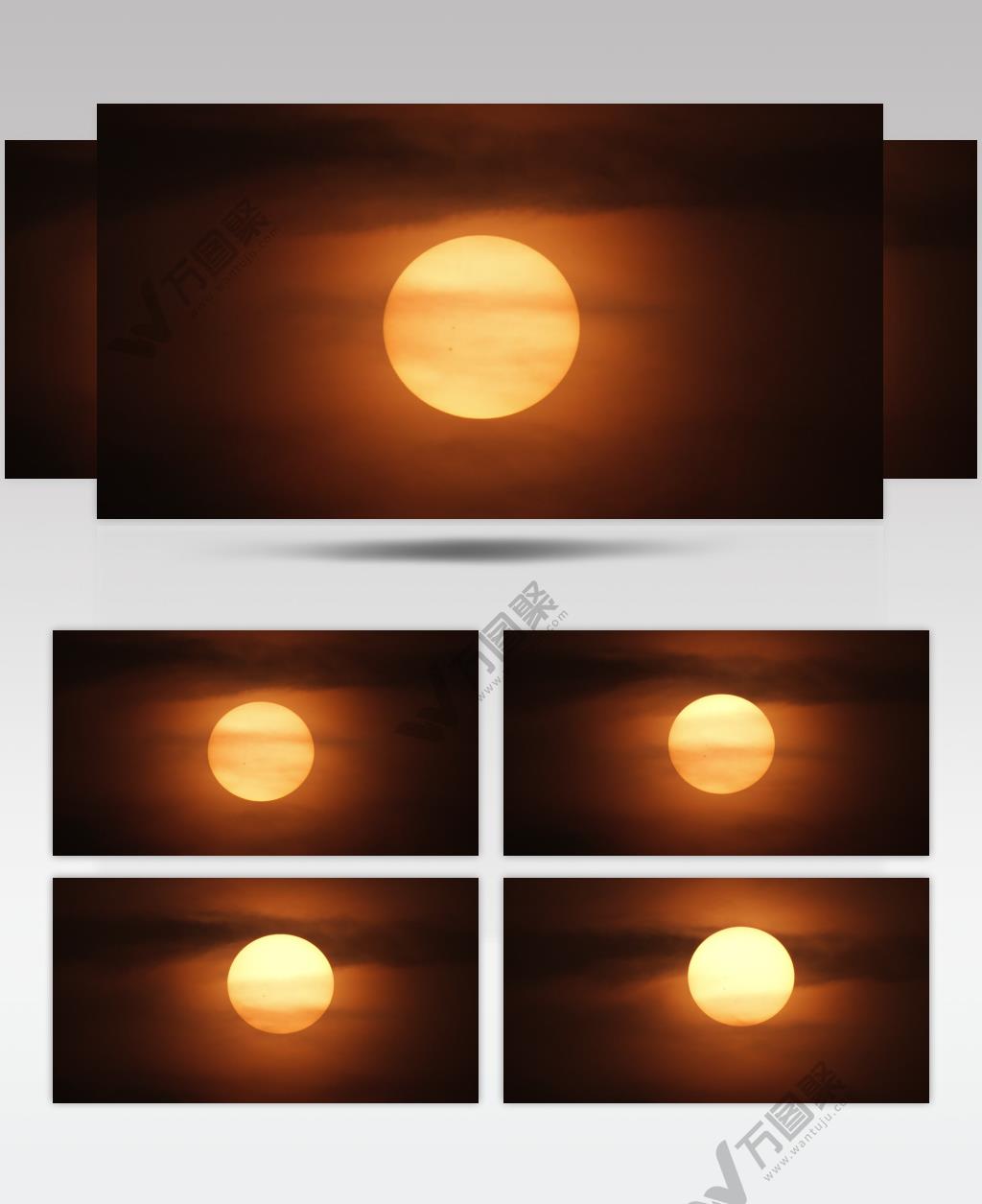 超大太阳日出长焦特写实拍空镜
