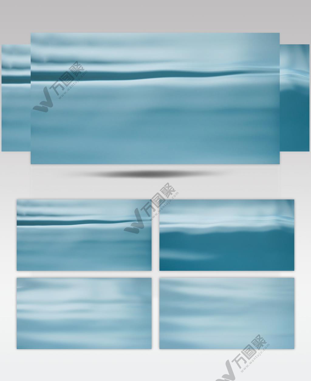 蓝色自来水面波纹波浪实拍空镜头
