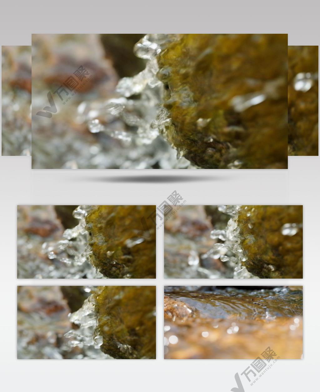 山泉水小溪河流实拍镜头