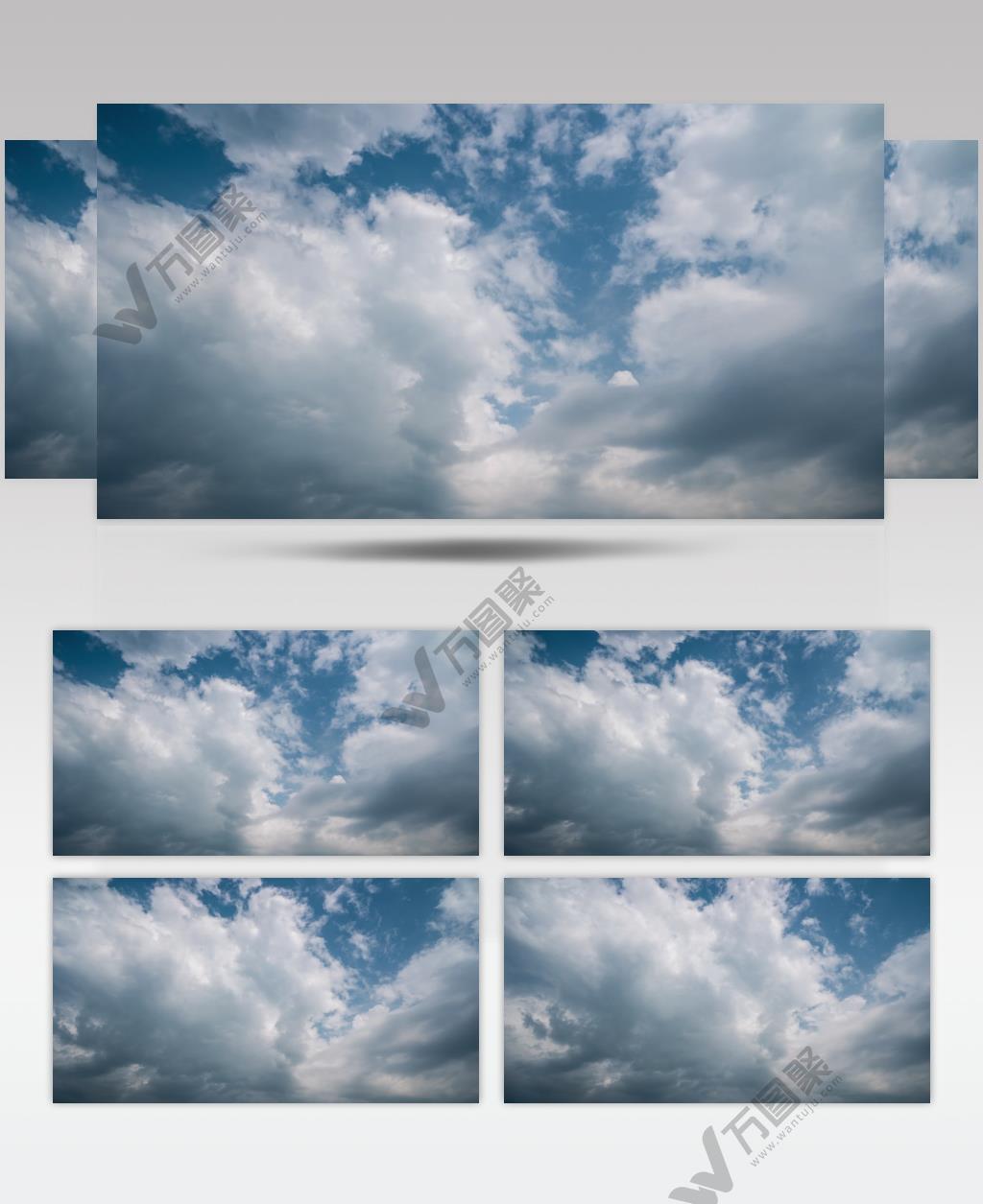 蓝天白云积雨云多云天空天气延时