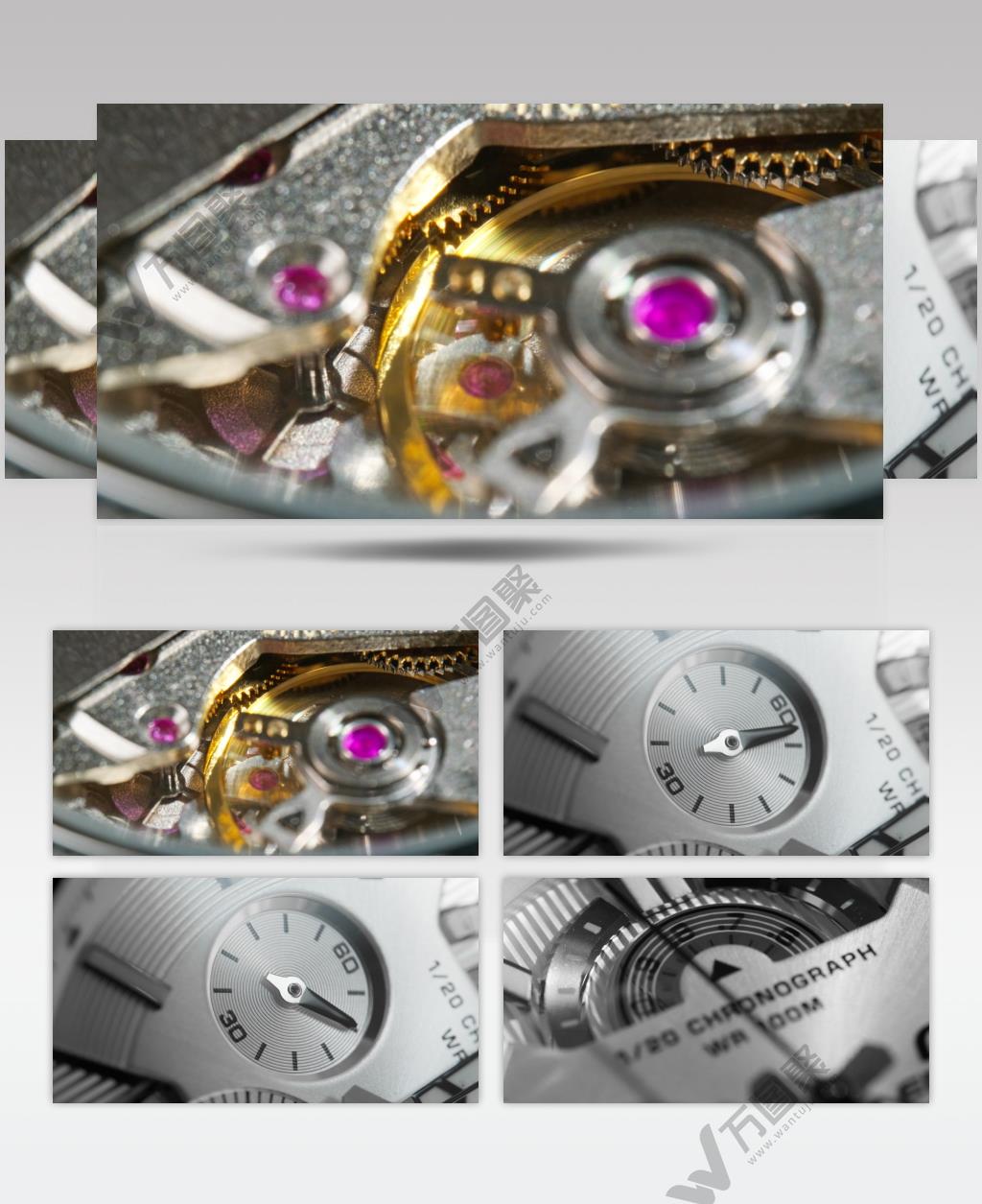 手表时钟机芯指针特写微距实拍