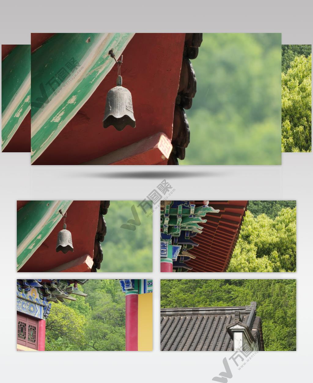 山上古风古代木制建筑榫卯寺庙