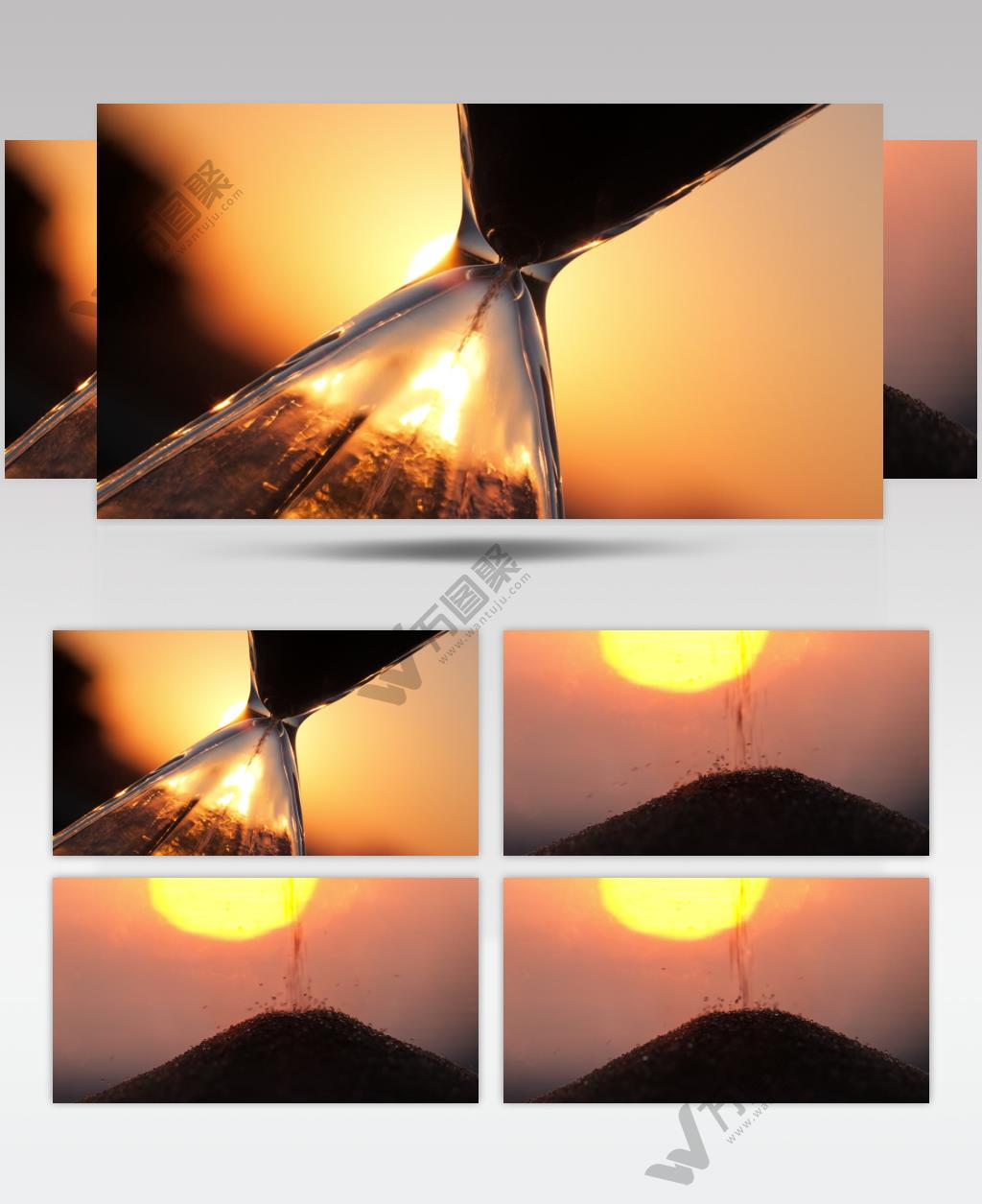 夕阳下的沙漏特写实拍镜头