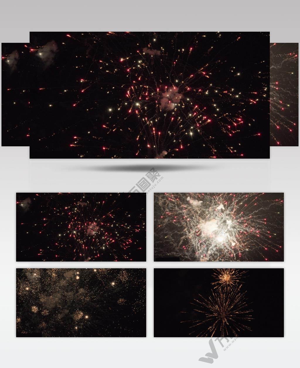 春节日烟花爆竹唯美空镜慢镜升格