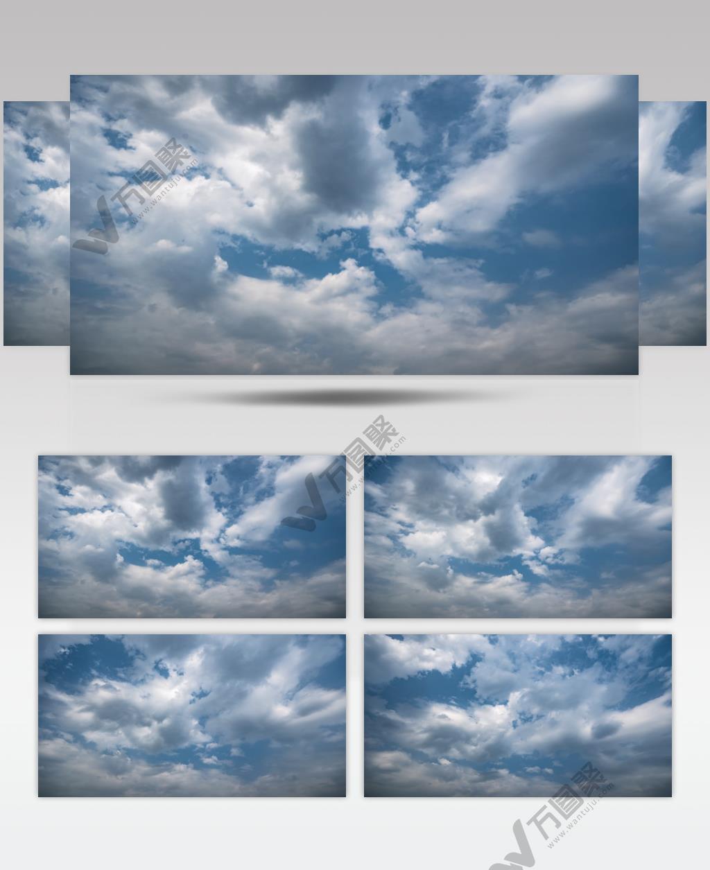 蓝天白云晴朗多云天空天气蔚蓝