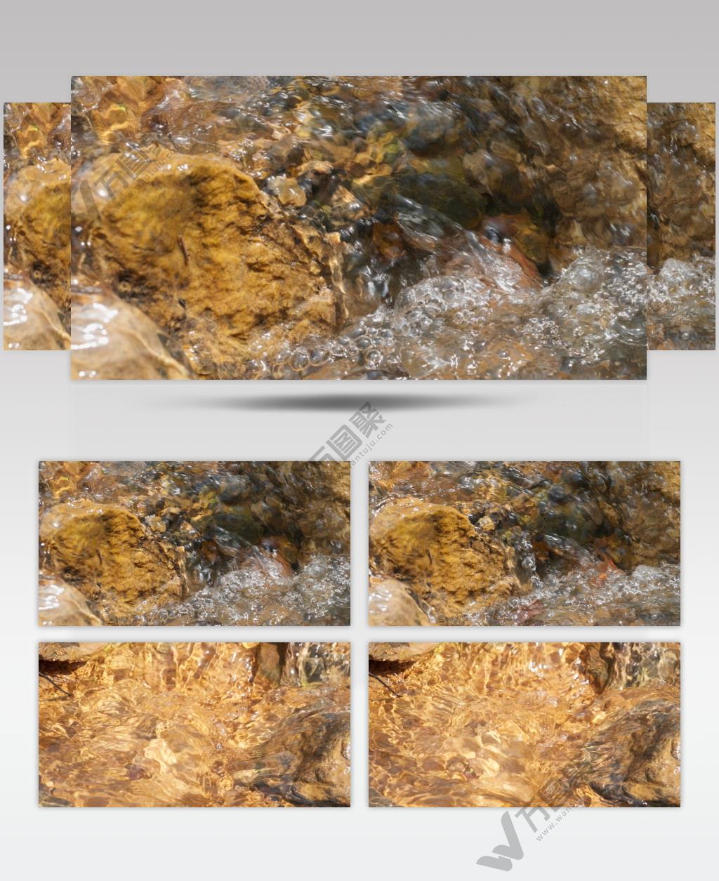 山泉水小溪河流瀑布实拍镜头