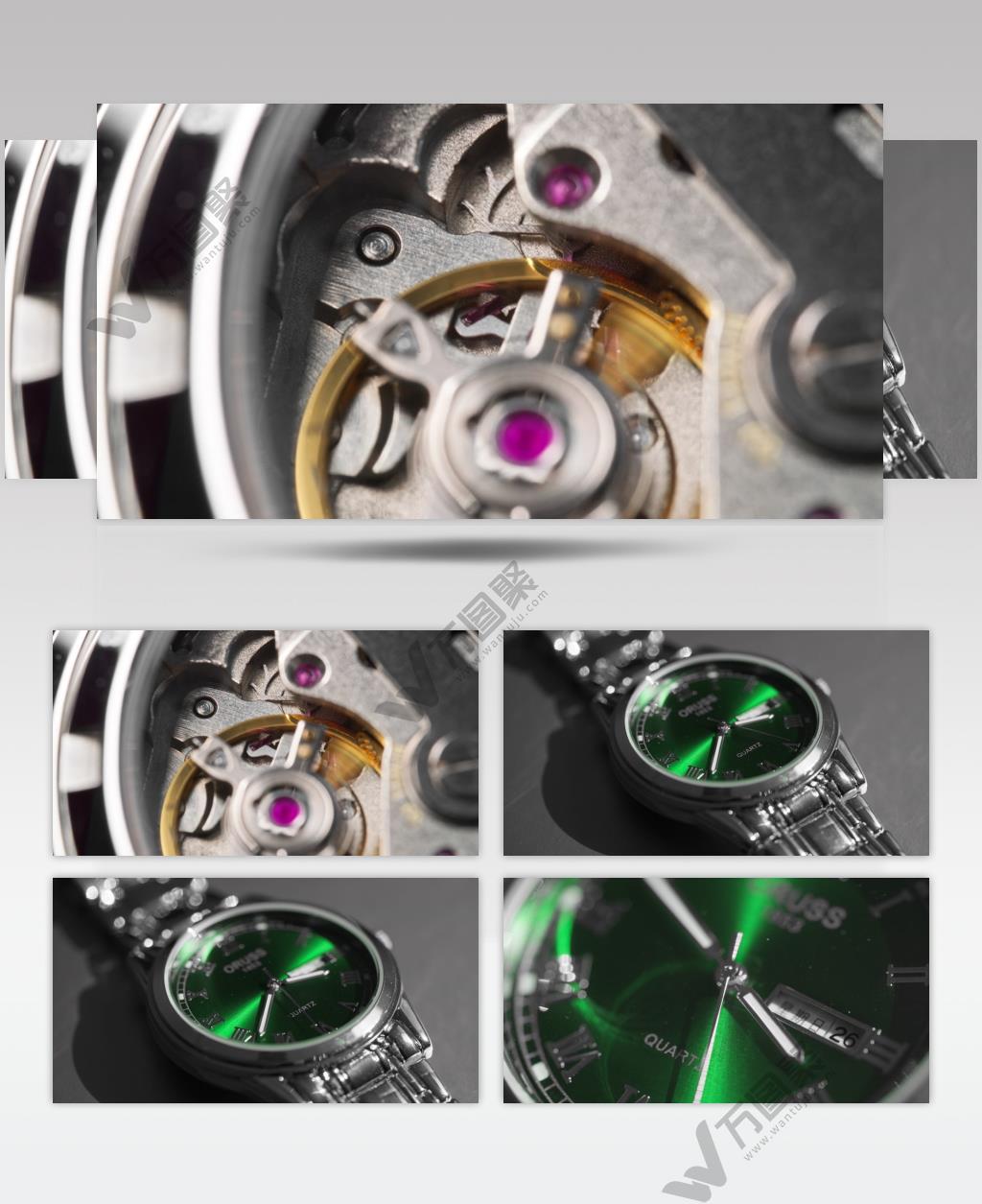 手表机芯时钟争分夺秒微距特写