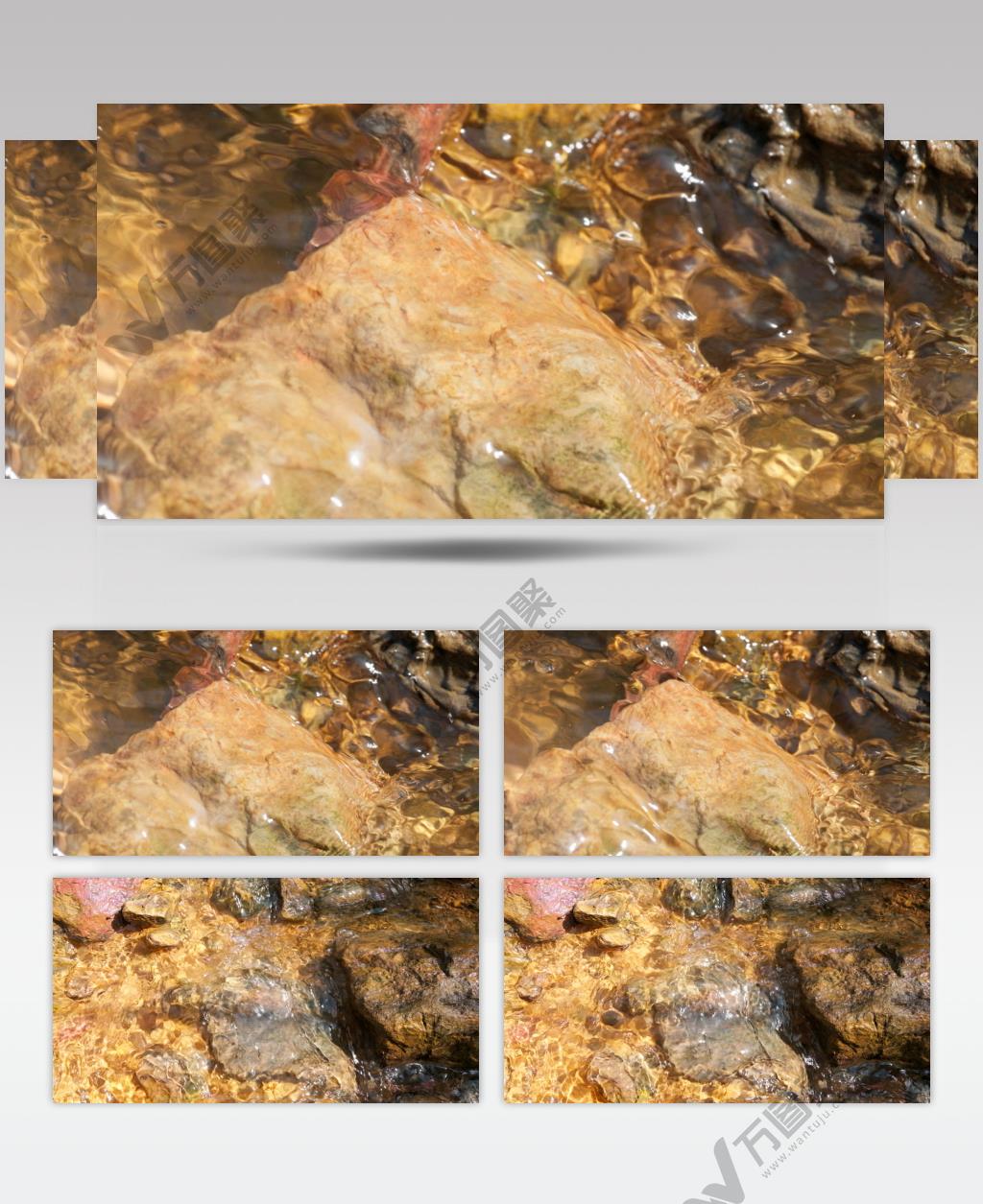 山泉水小溪慢镜头升格实拍