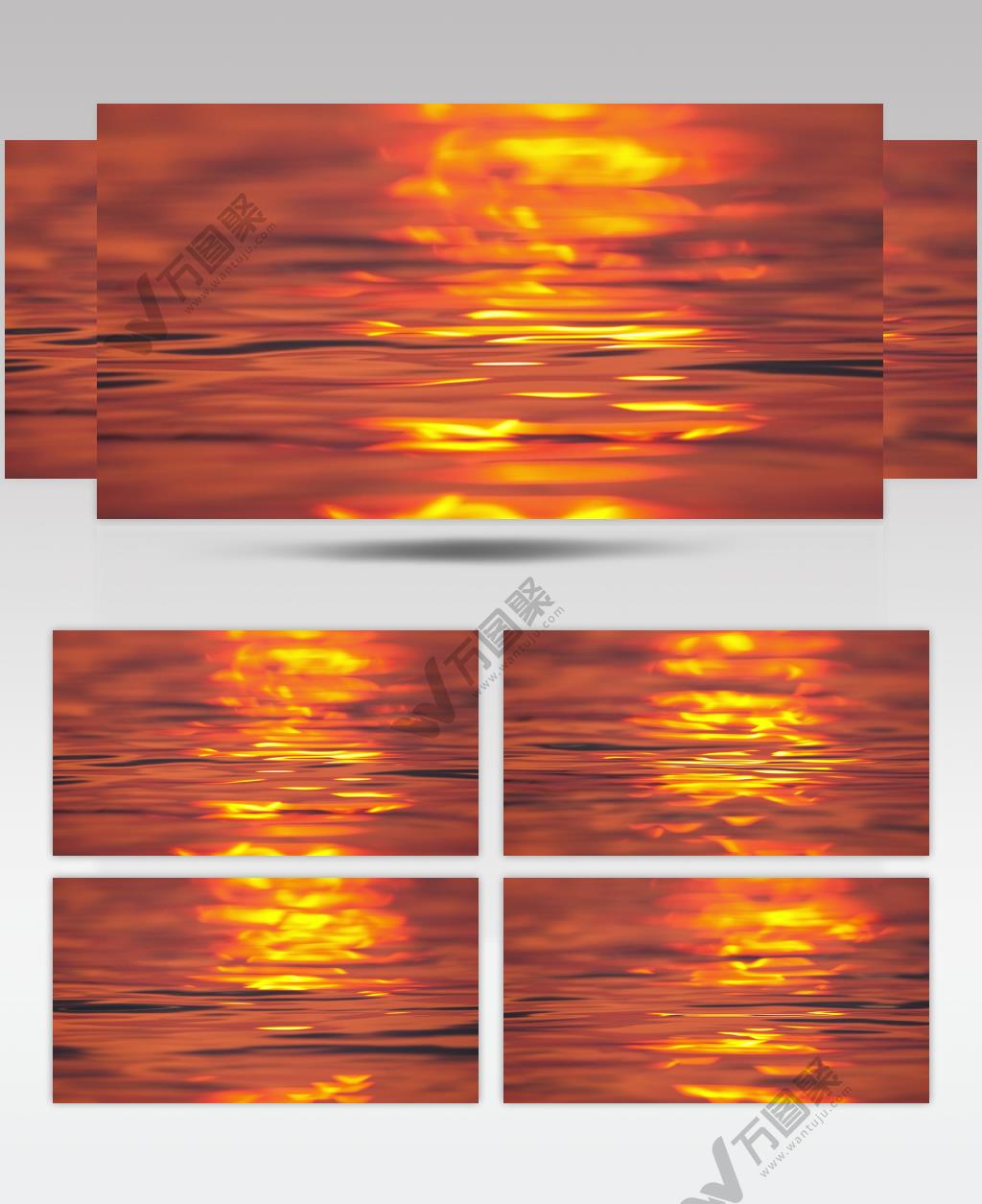 夕阳下金色水面实拍空镜头