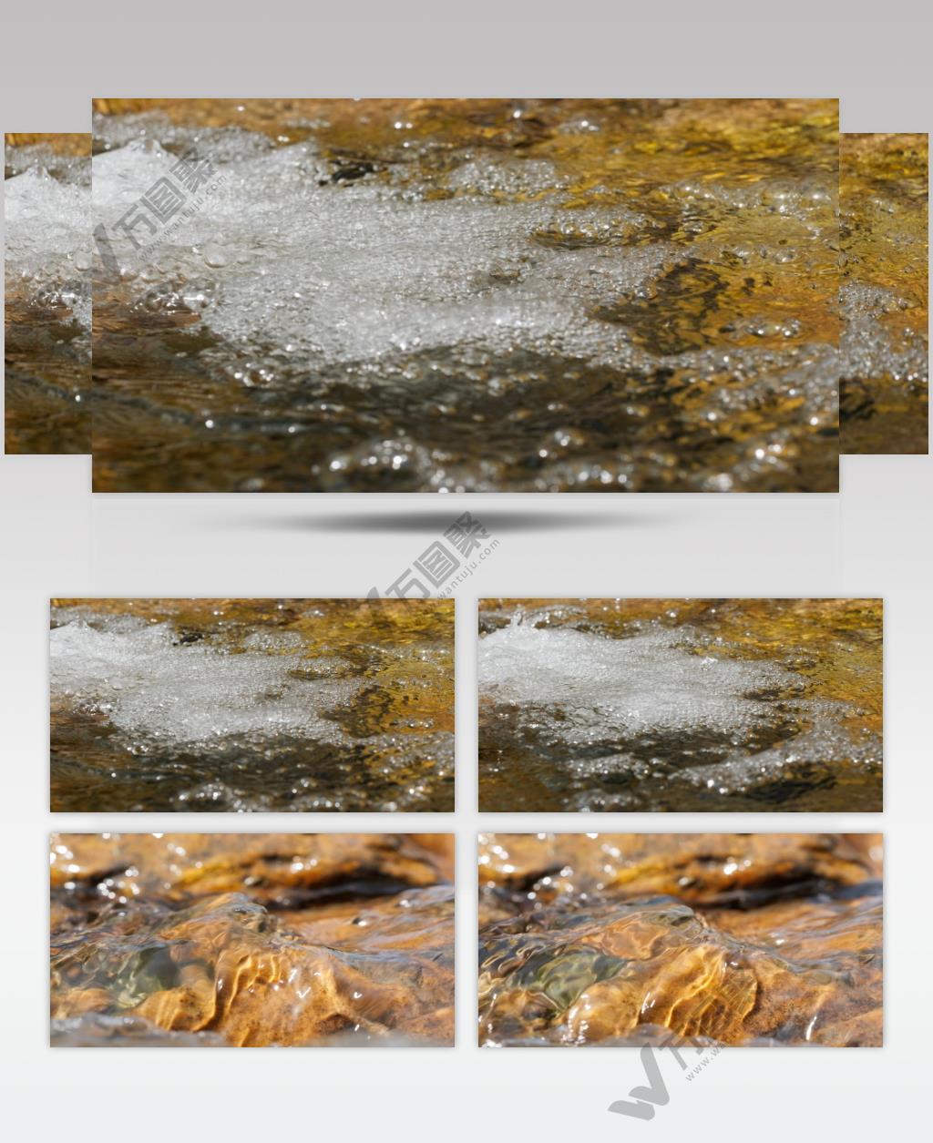 泉水小溪瀑布实拍镜头