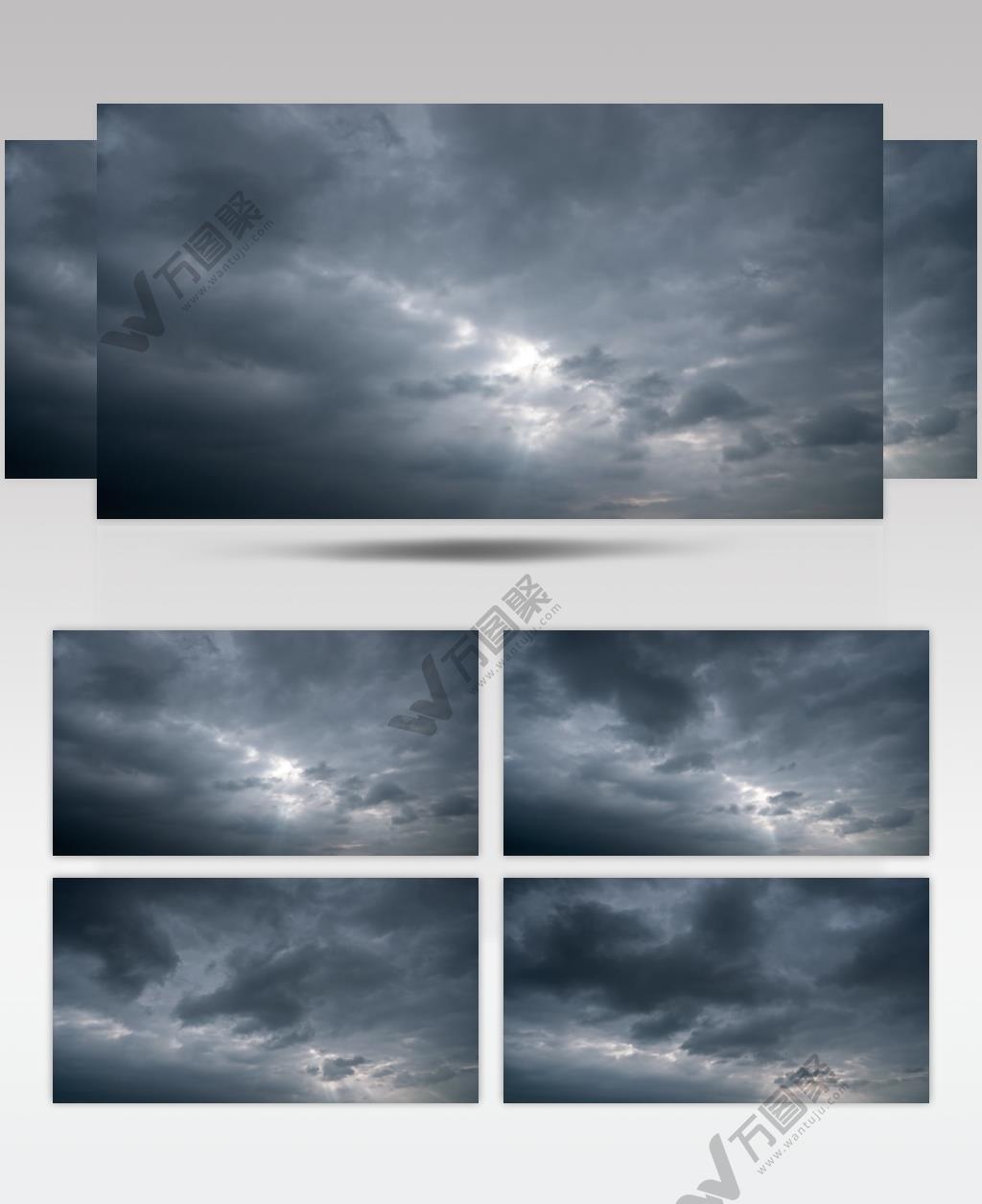 乌云暴风雨台风前夕恶劣阴天气