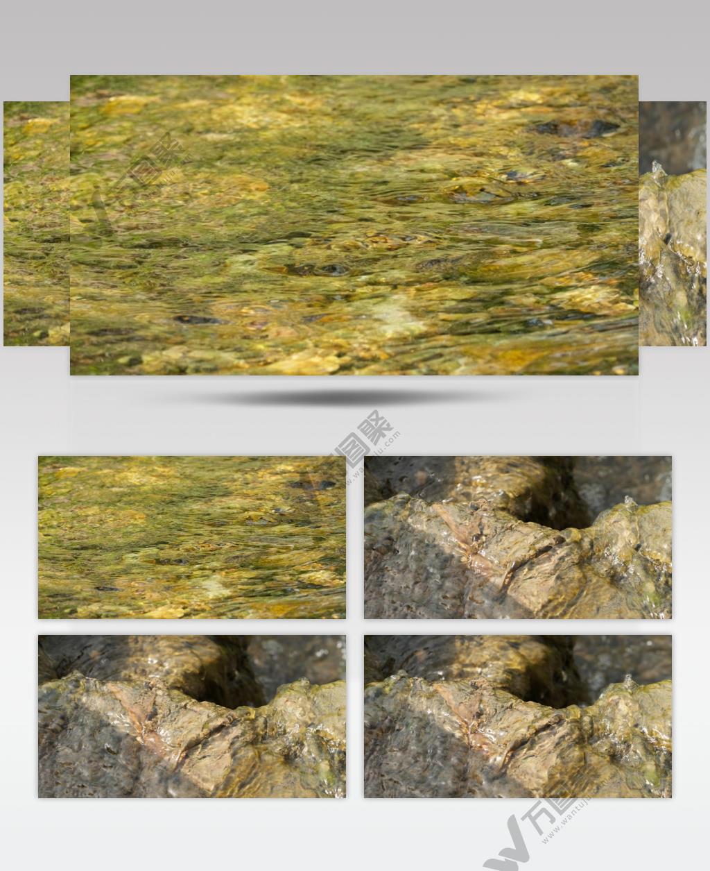 山泉水小溪瀑布实拍镜头