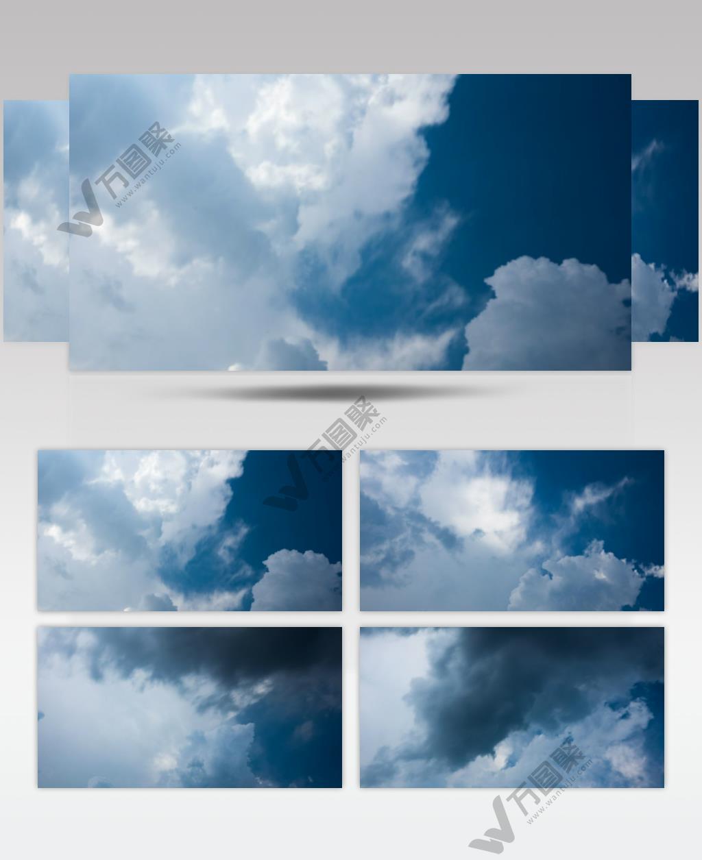 延时摄影先是白云飘荡瞬间乌云密布下起雨高清