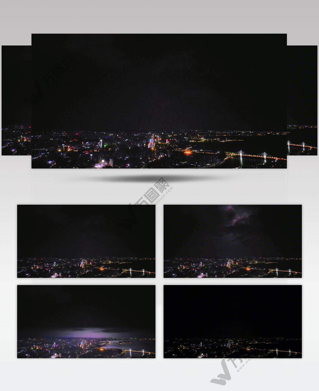 夜空闪电 雷电视频素材 霹雷雷电划破乌云