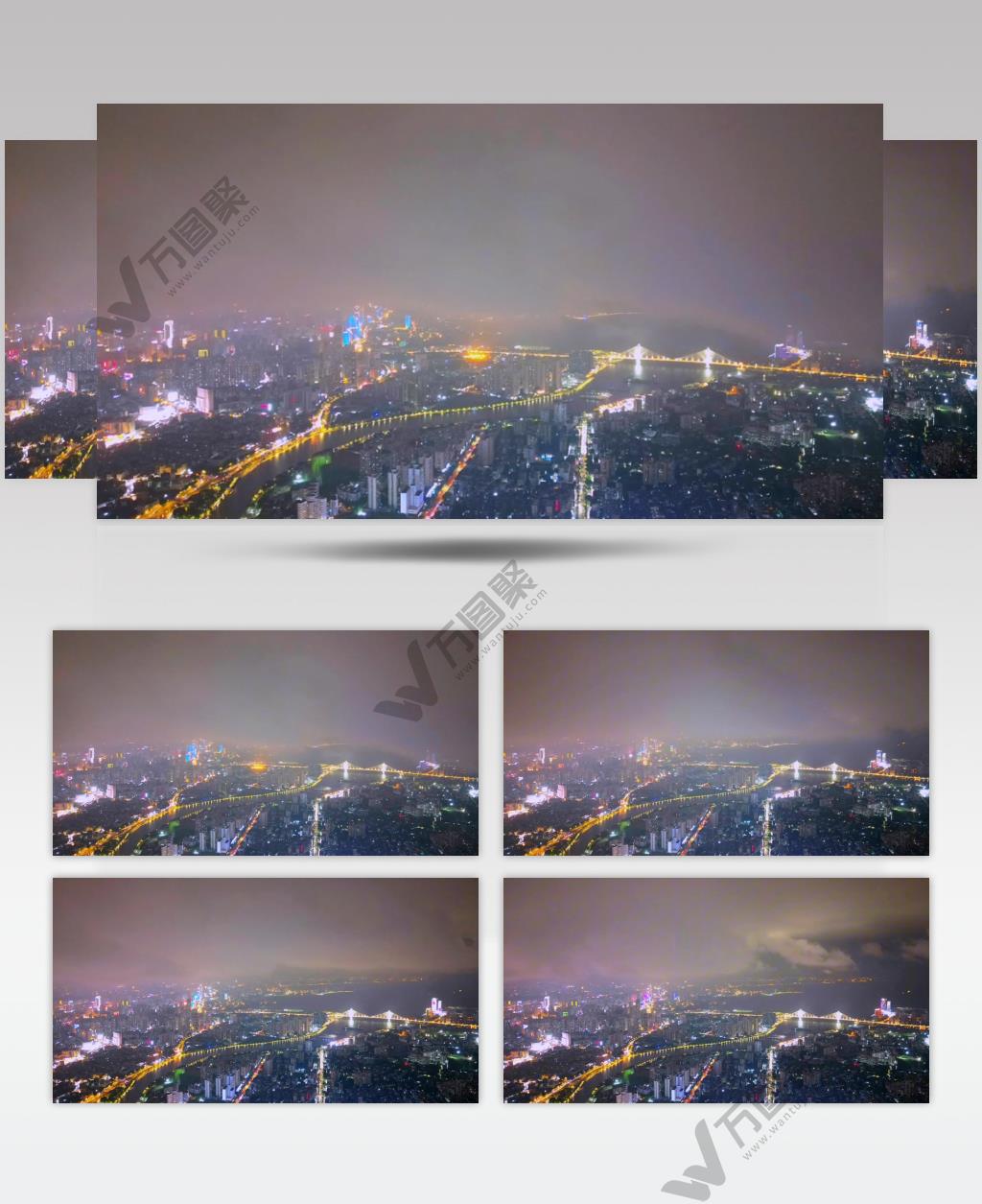 海南海口夜晚延时风光